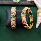 JS Fashion Designer Floral Pattern Bangles Set Wedding Wear Jewellery | Grocsy