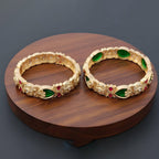 JS Fashion Designer Floral Pattern Bangles Set Wedding Wear Jewellery | Grocsy