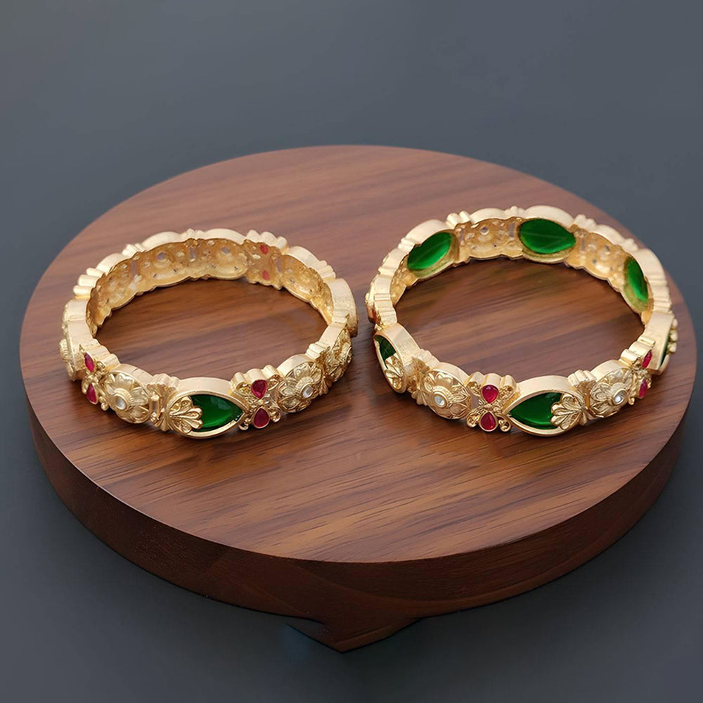 JS Fashion Designer Floral Pattern Bangles Set Wedding Wear Jewellery | Grocsy