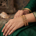 JS Fashion Antique Gold Designer Bangles Set For Women | Grocsy