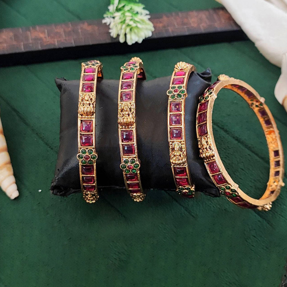 JS Fashion Ethnic High Gold Temple Bangles Set For Women | Grocsy