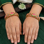 JS Fashion Traditional Kemp Design Antique Bangles Set | Grocsy