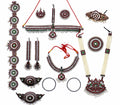 Elite Trading Premium Black & Red Bharatnatyam Temple Jewelry Set – Complete 10-Piece Set for Women and Girls | Grocsy