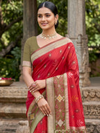 Shree Shyam Fashion Red Soft Silk Saree | Grocsy
