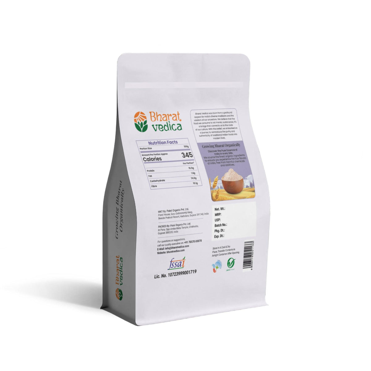 Bharat Vedica Organic Barley Flour | Stone-Ground & Fresh | Grocsy