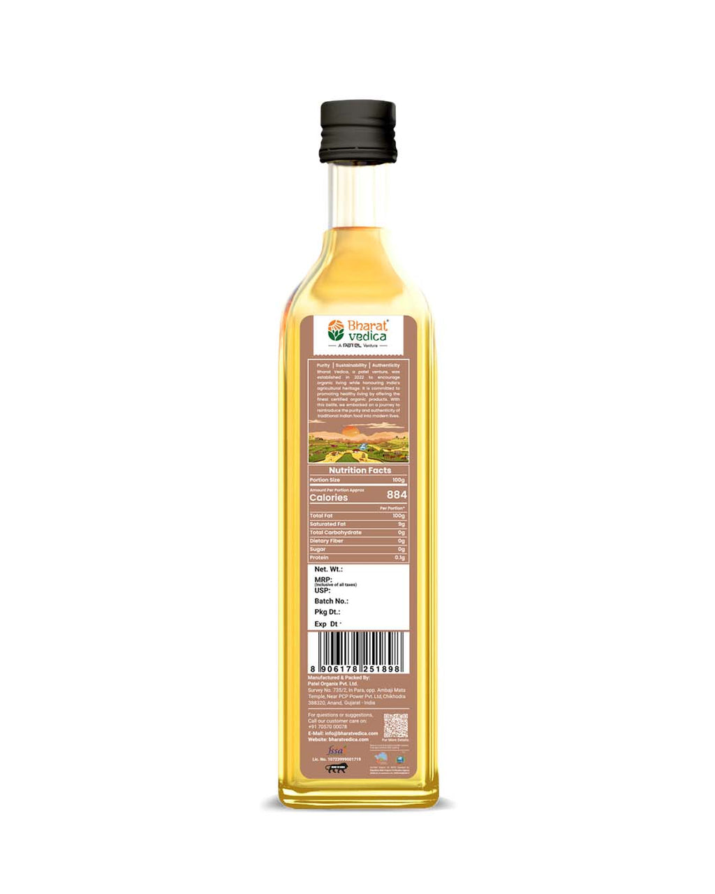 Bharat Vedica Organic Wood Pressed Flaxseed Oil - Organic Wood Pressed Alsi ka tel | Grocsy