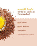 Bharat Vedica Organic Wood Pressed Flaxseed Oil - Organic Wood Pressed Alsi ka tel | Grocsy