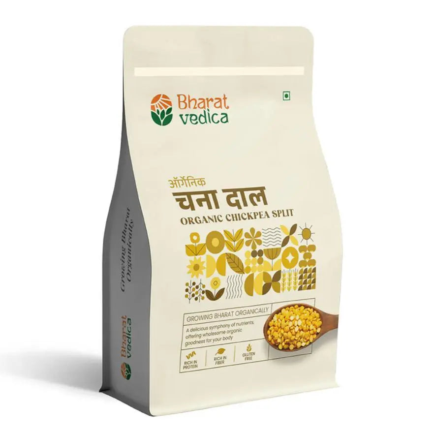 Bharat Vedica Organic Chickpea Split - Organic Chana Dal | Grocsy