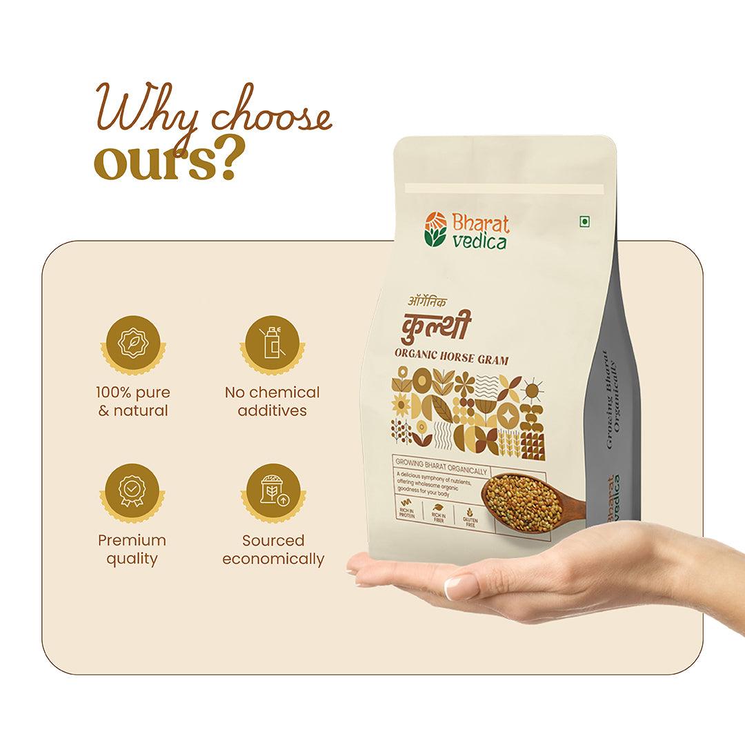 Bharat Vedica Organic Horse Gram - Organic Kulthi | Grocsy