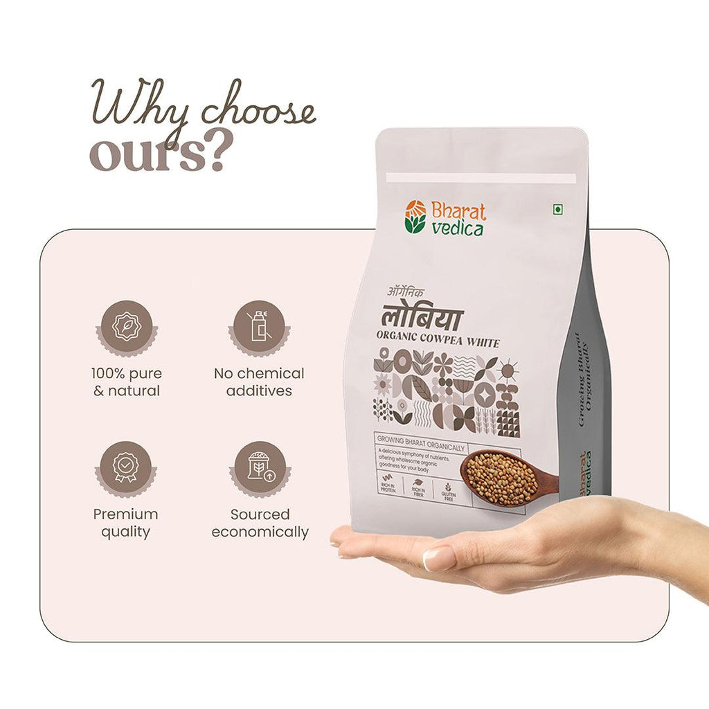 Bharat Vedica Organic Cowpea White - Organic Lobia Safed | Grocsy