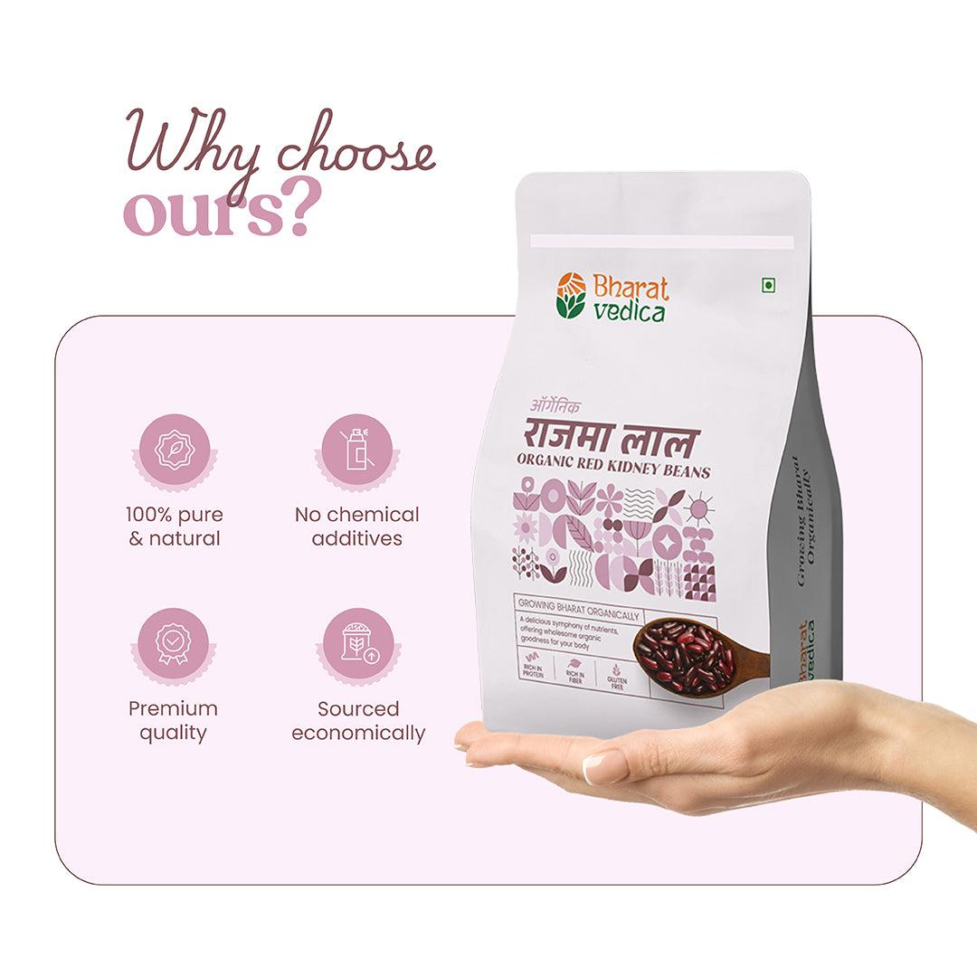 Bharat Vedica Organic Red Kidney Beans - Organic Rajma Red | Grocsy