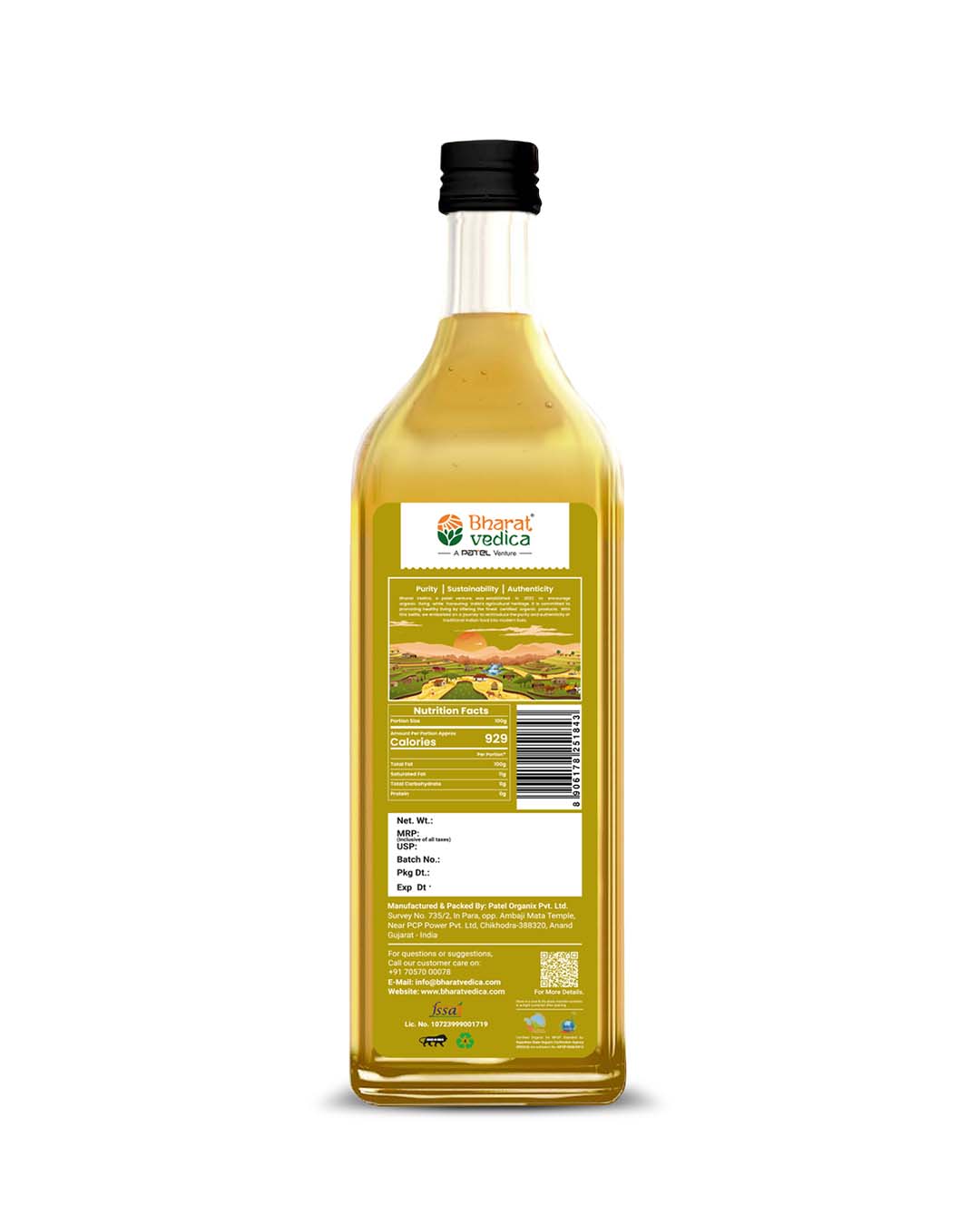 Bharat Vedica Organic Wood Pressed Sunflower Oil - Organic Wood Pressed Surajmukhi ka tel | Grocsy