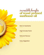 Bharat Vedica Organic Wood Pressed Sunflower Oil - Organic Wood Pressed Surajmukhi ka tel | Grocsy
