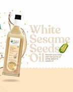 Bharat Vedica Organic Wood Pressed White Sesame Oil - Organic Wood Pressed Safed Til ka Tel | Grocsy