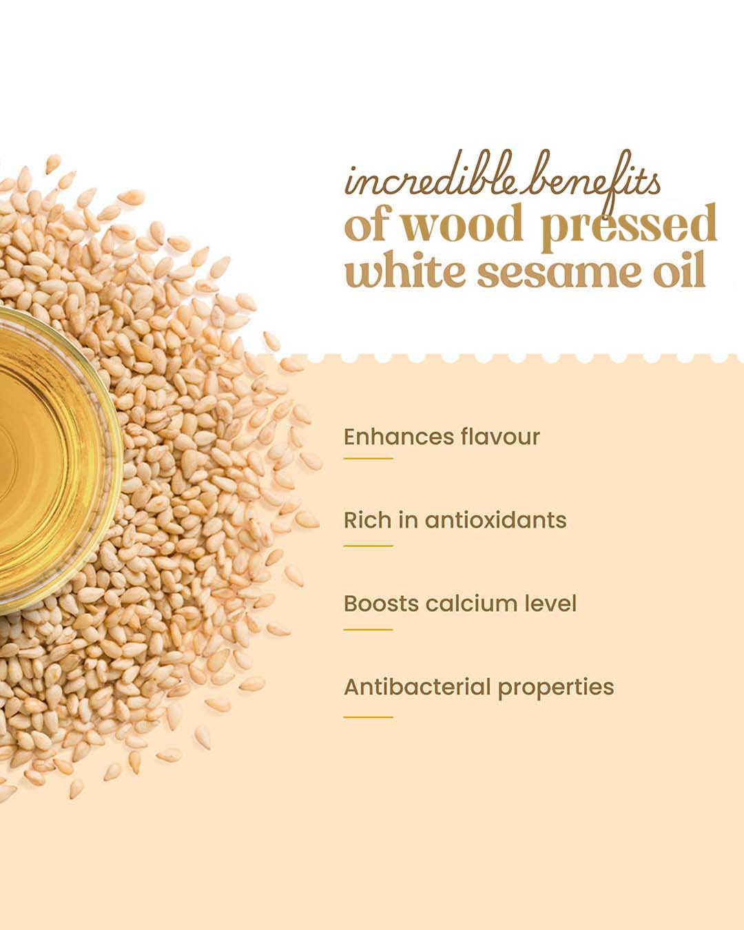 Bharat Vedica Organic Wood Pressed White Sesame Oil - Organic Wood Pressed Safed Til ka Tel | Grocsy
