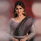 Lavender Banarasi Crush Silk Sequence Thread & Stone Work/ Texture Pallu Saree - Mohmanthan Kimiya | Grocsy