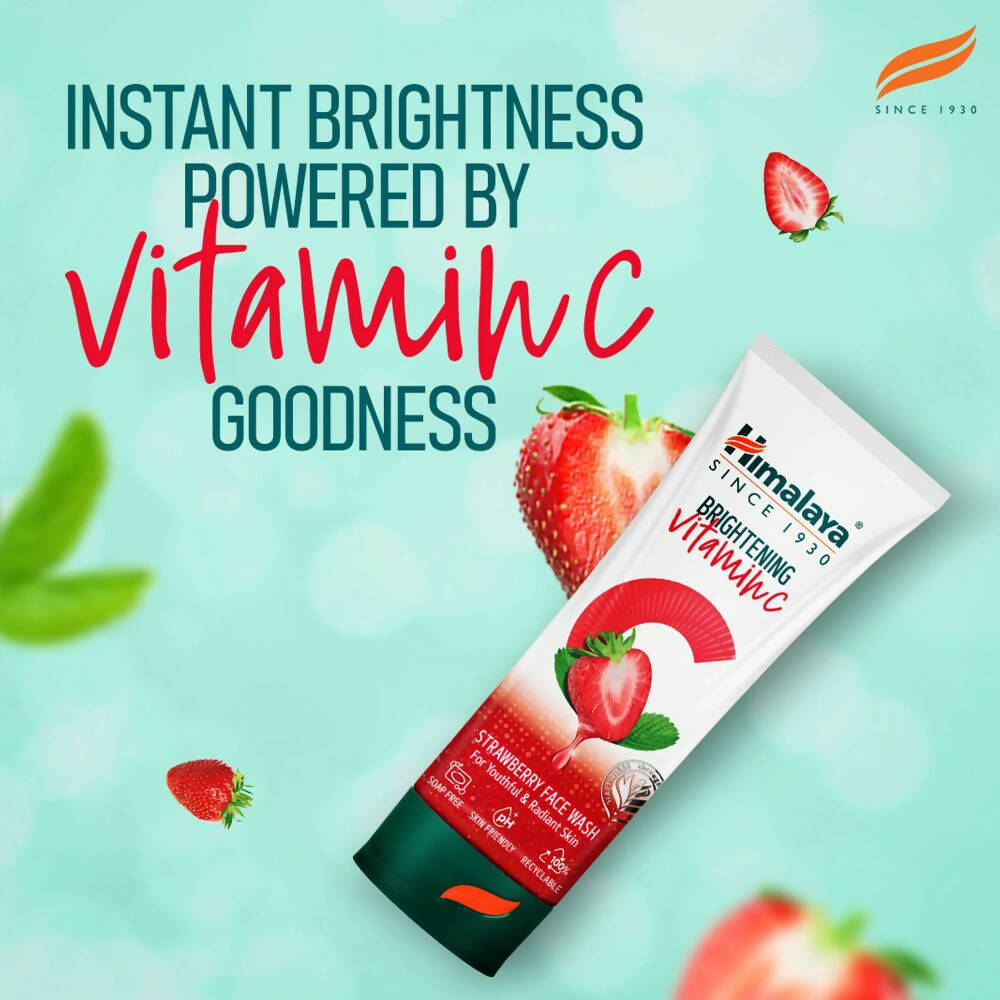 Himalaya Herbals Brightening Vitamin C Strawberry Face Wash | Grocsy