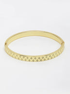 NVR Men's Gold-Polished Stainless Steel Kada Bracelet