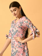 Myshka Women's Pink A-Line Party Dress | Grocsy