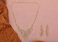 Joban Fashion Women Brass Golden White Ad Necklace Set | Grocsy