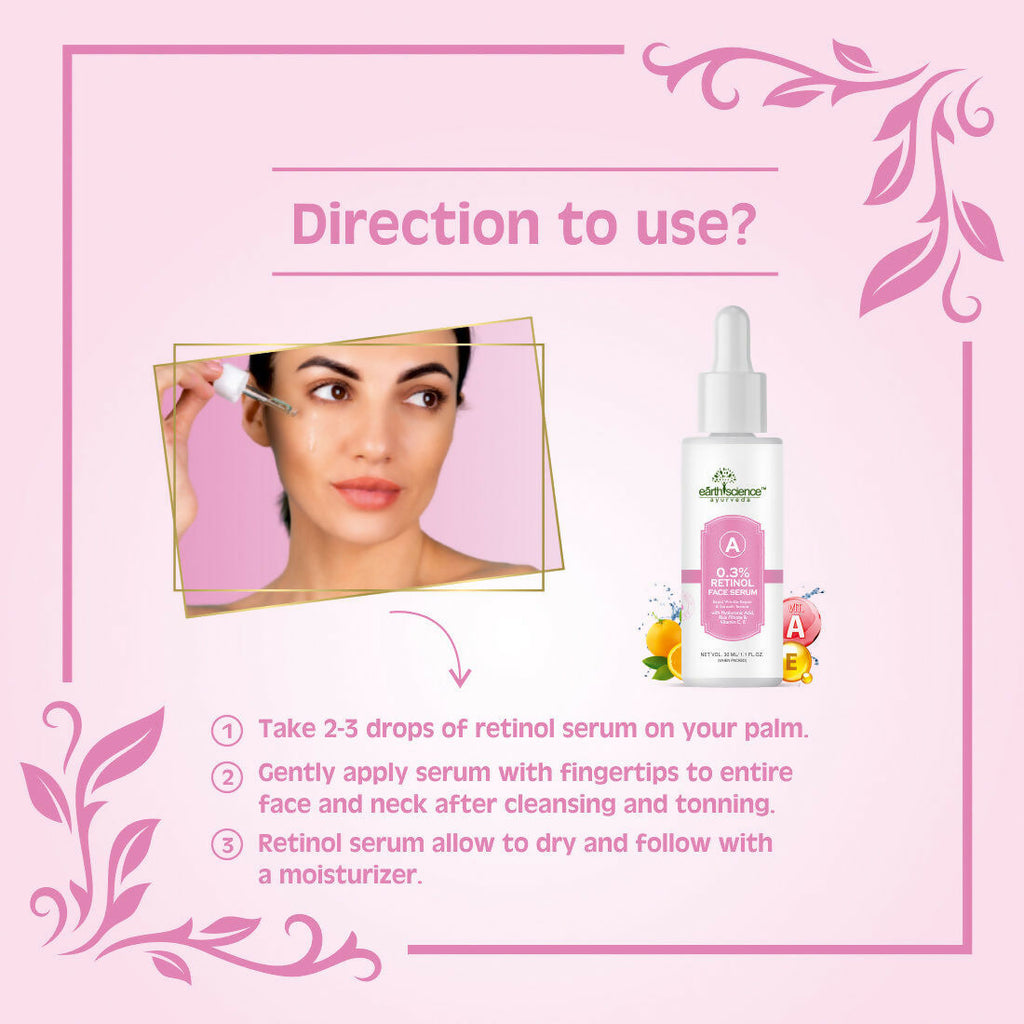 Earth Science Ayurveda 0.3% Retinol + Hyaluronic Acid Night Face Serum | Grocsy
