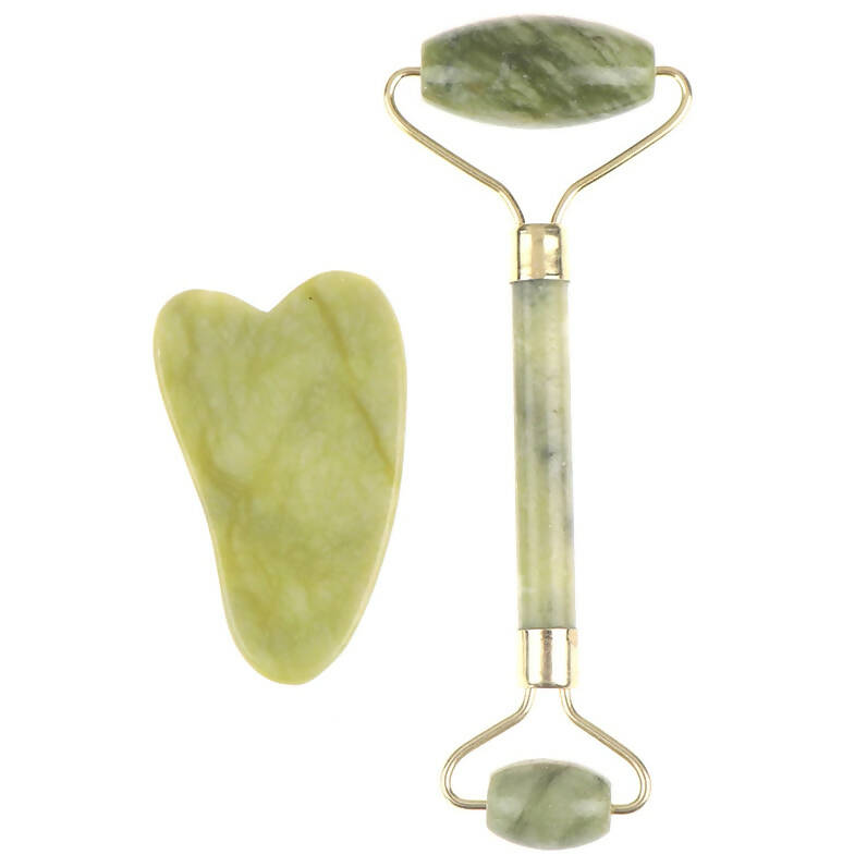 Favon Pack of Facial Roller & Gua Sha for Face, Neck Toning, Firming and Serum Application | Grocsy