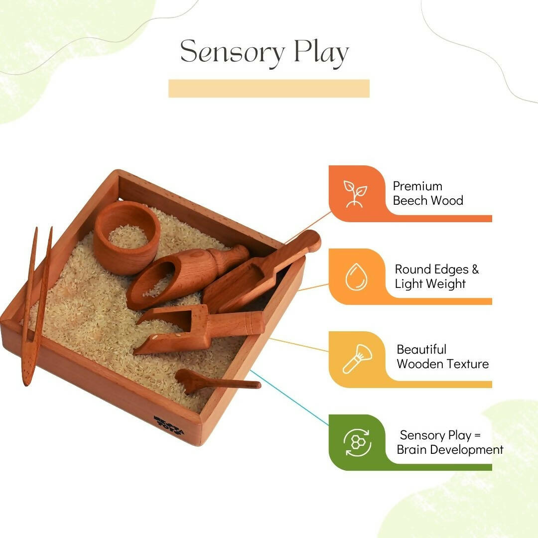 Nesta Toys Montessori Tray - Beech Wood | Grocsy