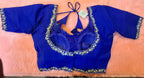 Kia Fashions Royal Blue Hand Embroidered Embroidered Readymade Blouse | Grocsy
