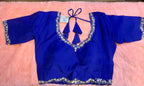 Kia Fashions Royal Blue Hand Embroidered Embroidered Readymade Blouse | Grocsy