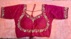 Kia Fashions Hot Pink Hand Embroidered Embroidered Readymade Blouse | Grocsy