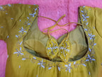 Kia Fashions Mustard Yellow Cotton Silk Hand Embroidered Readymade Blouse | Grocsy