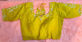 Kia Fashions Mustard Yellow Cotton Silk Hand Embroidered Readymade Blouse | Grocsy