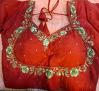 Kia Fashions Red Hand Embroidered Embroidered Readymade Blouse | Grocsy