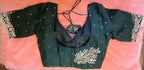 Kia Fashions Bottle Green Hand Embroidered Embroidered Readymade Blouse | Grocsy