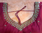 Kia Fashions Hot Pink Cotton Silk Hand Embroidered Readymade Blouse | Grocsy