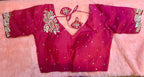 Kia Fashions Hot Pink Hand Embroidered Embroidered Readymade Blouse | Grocsy