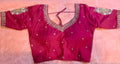 Kia Fashions Hot Pink Cotton Silk Hand Embroidered Readymade Blouse | Grocsy