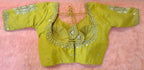 Kia Fashions Mustard Yellow Cotton Silk Hand Embroidered Readymade Blouse | Grocsy