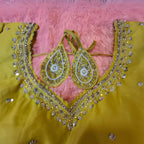 Kia Fashions Mustard Yellow Cotton Silk Hand Embroidered Readymade Blouse | Grocsy