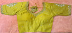 Kia Fashions Mustard Yellow Cotton Silk Hand Embroidered Readymade Blouse | Grocsy