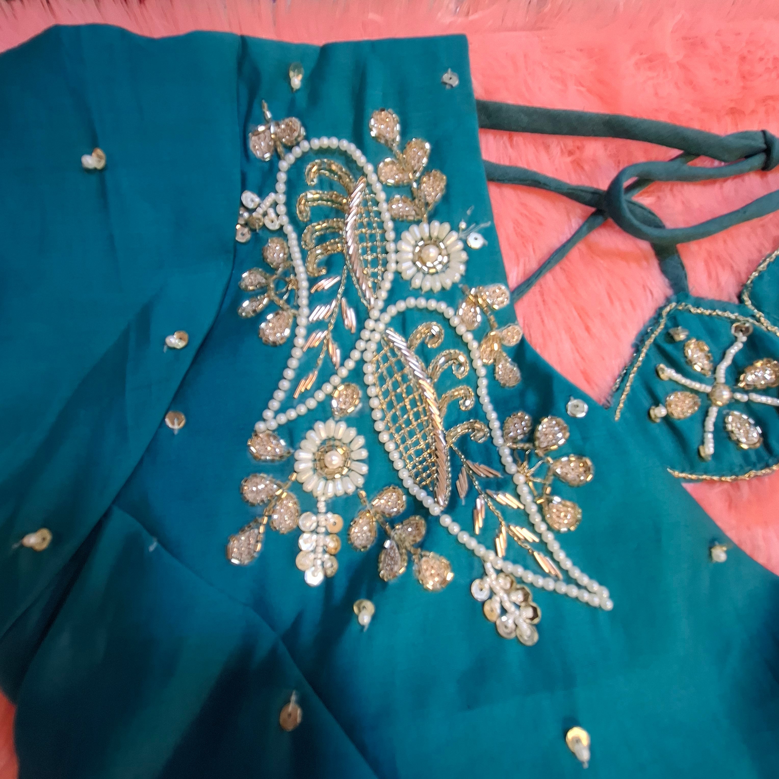 Kia Fashions Peacock Hand Embroidery Embroidered Readymade Blouse | Grocsy