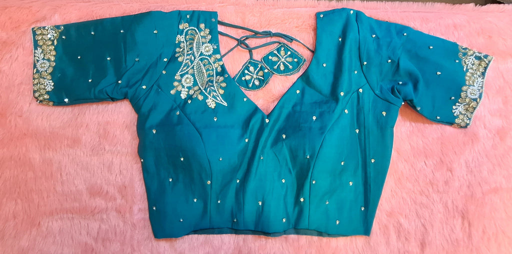 Kia Fashions Peacock Hand Embroidery Embroidered Readymade Blouse | Grocsy
