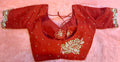 Kia Fashions Red Hand Embroidered Embroidered Readymade Blouse | Grocsy