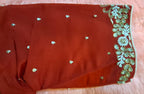 Kia Fashions Red Hand Embroidered Embroidered Readymade Blouse | Grocsy