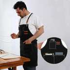 Supvox Waterproof Home Apron - Kitchen And Workshop With Tool Pockets -Black | Grocsy