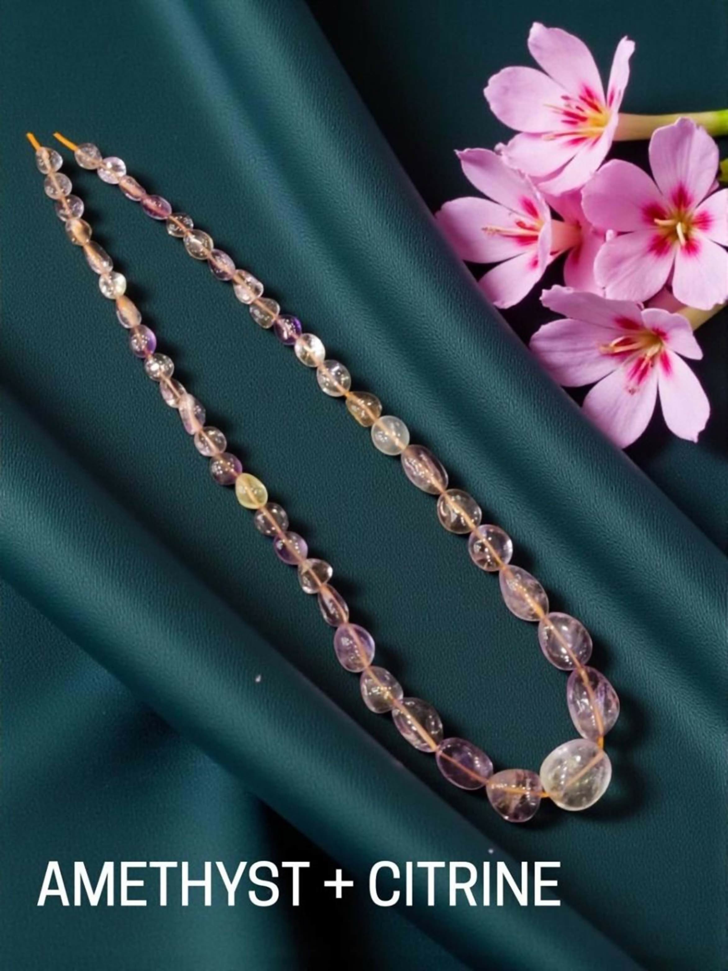 Joban Fashion Women Multi Gemstone Necklaces, Amethyst & Citrine Graduated | Grocsy