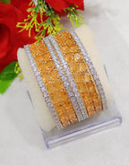 Gold-Polished Alloy Designer Yellow Combo Of Ad Bangles - The Pari