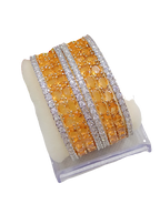 Gold-Polished Alloy Designer Yellow Combo Of Ad Bangles - The Pari