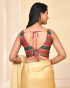 Amodini Designer Studio Zari Brocade Sleeveless Padded Blouse | Grocsy