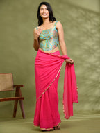 Amodini Designer Studio Kashi Banarsi Corset Style Blue Blouse | Grocsy